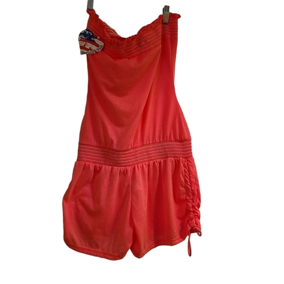 NWT Ingear USA bright pink Y2K strapless one piece romper jumpsuit tube top - Picture 6 of 12